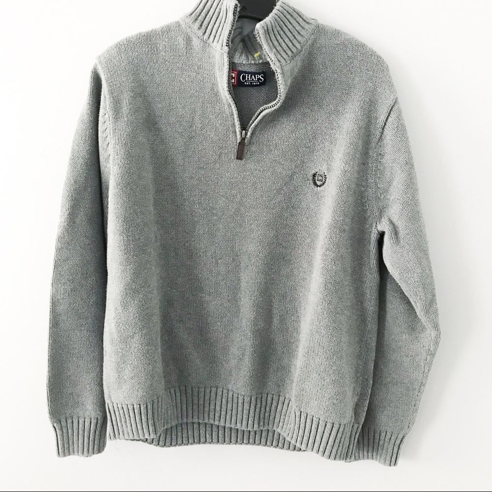 Chap’s grey zipper  mock neck sweater